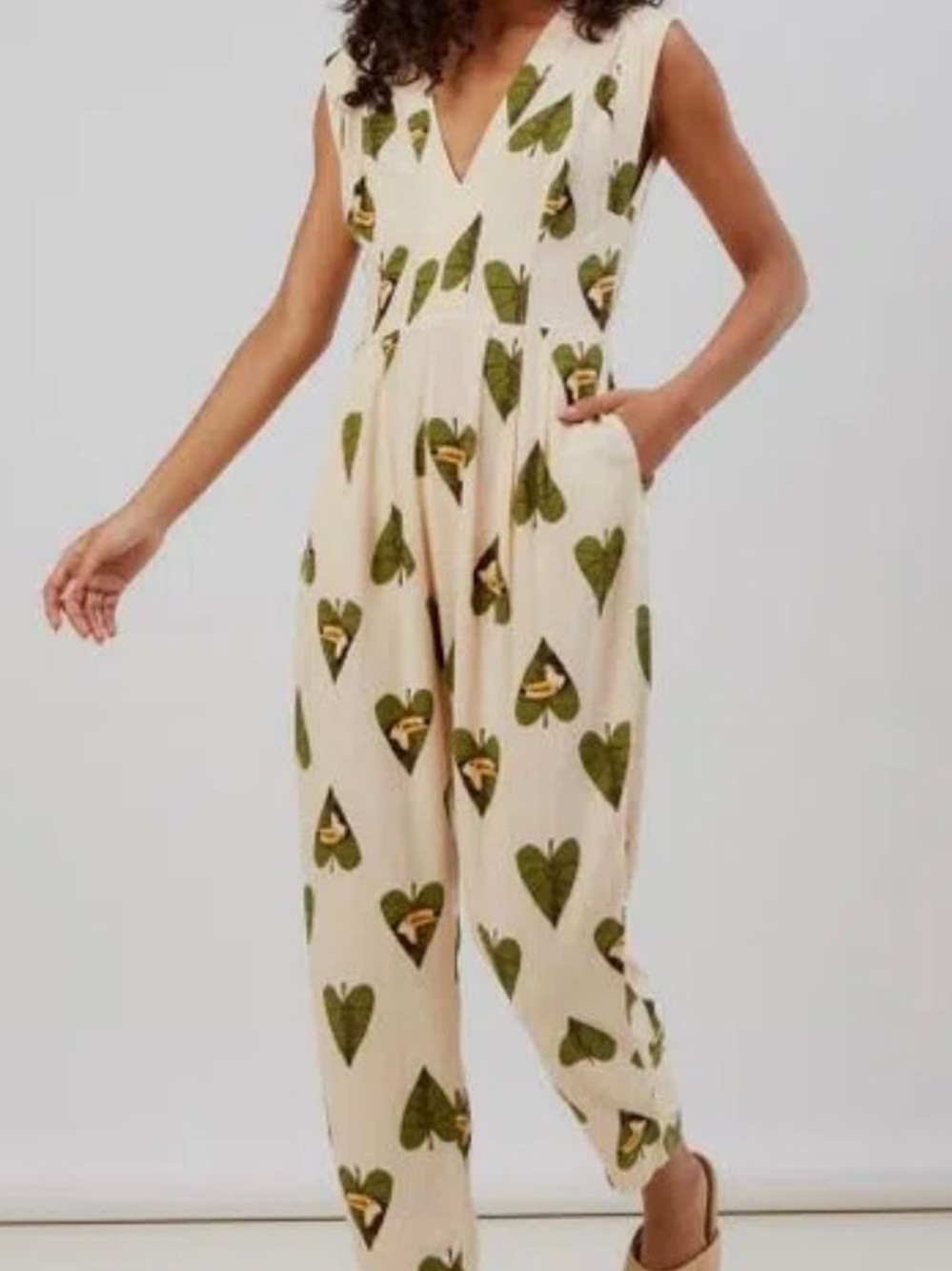 Farm Rio Tropical Print Sleeveless Jumpsuit Size XL